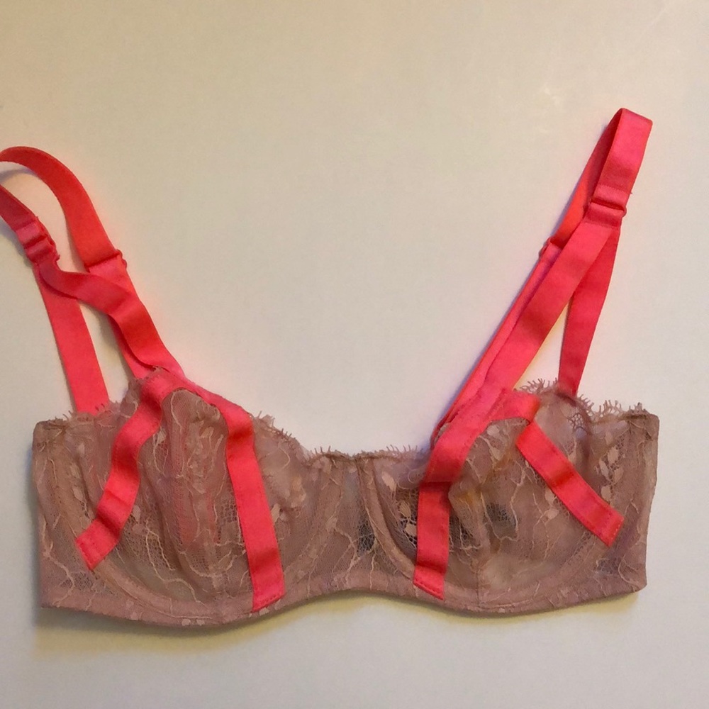 pink and coral Victoria secret very sexy bra 34C